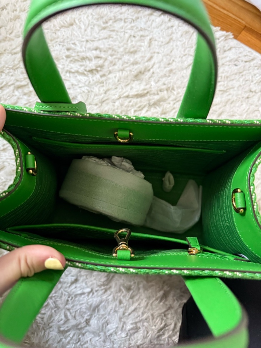 kate spade Green & Cream Gingham Tote - Picture 3 of 3